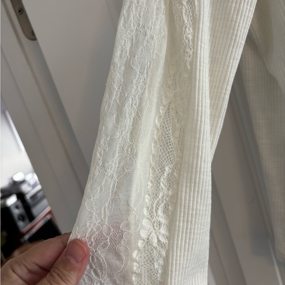 Easel Cream Ribbed Top - Picture 2 of 3